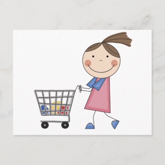 Girl Shopping T-shirts en Gifts Briefkaart (Voorkant)