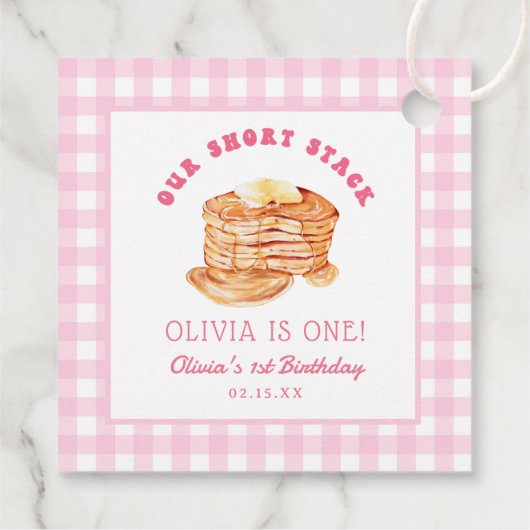 Girl Short Stack Pannenkoek Ontbijt Verjaardagsfee Bedankjes Labels (Achterkant)