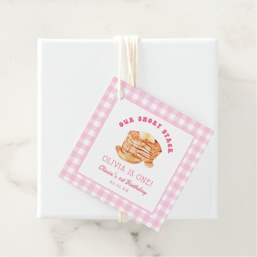 Girl Short Stack Pannenkoek Ontbijt Verjaardagsfee Bedankjes Labels (In situ)