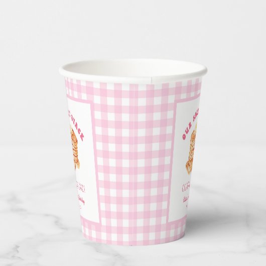 Girl Short Stack Pannenkoek Ontbijt Verjaardagsfee Papieren Bekers (Rechts)