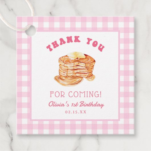 Girl Short Stack Pannenkoek Verjaardag Bedankt Bedankjes Labels (Voorkant)