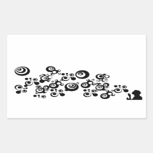 Girl Silhouette Bblabelbles Black White Rechthoekige Sticker