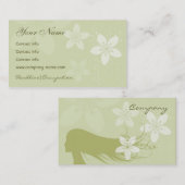 Girl Silhouette en Flowers Visitekaartje (Voorkant / Achterkant)