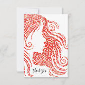 Girl Silhouette Mini Hearts Afstuderen Bedankkaart (Voorkant)