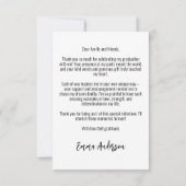 Girl Silhouette Mini Hearts Afstuderen Bedankkaart (Achterkant)