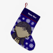 Girl Silhouette Xmas stocking. Kleine Kerstsok (Voorkant (Hangend))