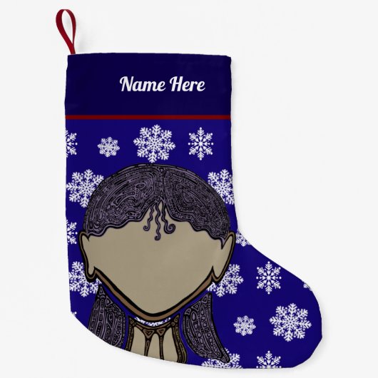 Girl Silhouette Xmas stocking. Kleine Kerstsok (Voorkant)