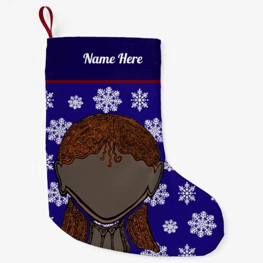 Girl Silhouette Xmas stocking. Kleine Kerstsok (Voorkant)