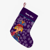 Girl Silhouette Xmas stocking. Kleine Kerstsok (Voorkant (Hangend))