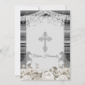 Girl Silver White Mexican Baptism Invitation Kaart (Achterkant)