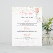 Girl Simple Elephant Balloon Baby shower Menu (Staand voorkant)