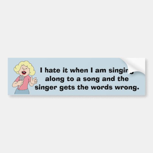 Girl Singer Bumpersticker (Voorkant)