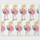 Girl Singing Cadeaupapier (Vlak)