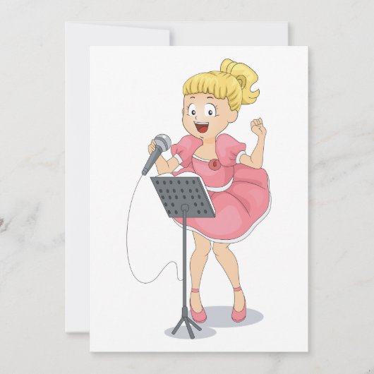 Girl Singing Kaart (Voorkant)
