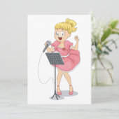 Girl Singing Kaart (Staand voorkant)