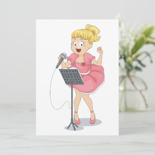 Girl Singing Kaart (Staand voorkant)