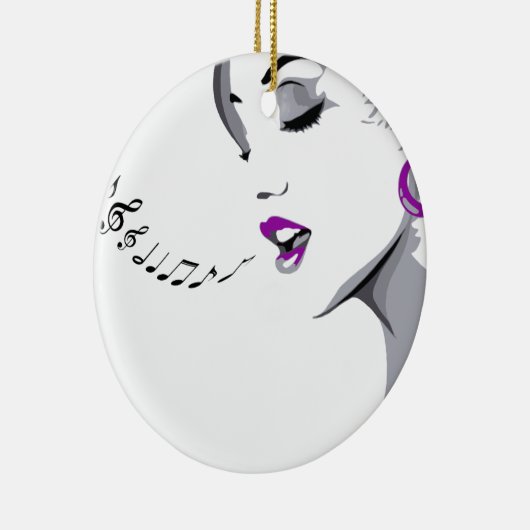 Girl Singing Keramisch Ornament (Rechts)