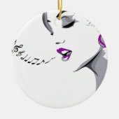 Girl Singing Keramisch Ornament (Voorkant)