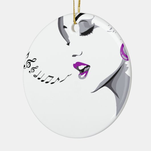 Girl Singing Keramisch Ornament (Links)