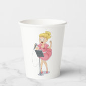 Girl Singing Papieren Bekers (Voorkant)