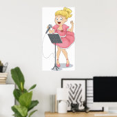 Girl Singing Poster (Thuiskantoor)