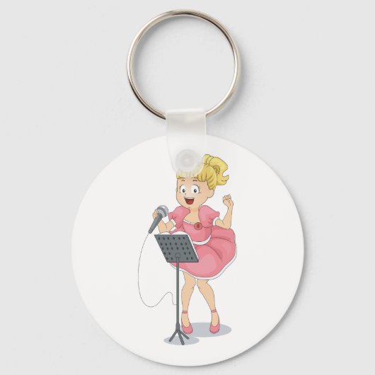 Girl Singing Sleutelhanger (Achterkant)