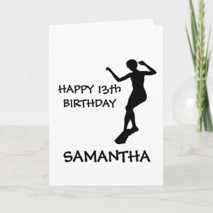 GIRL SKATEBOARD HAPPY BIRTHDAY KAART