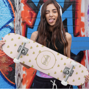Girl Skateboard Monogram en naam