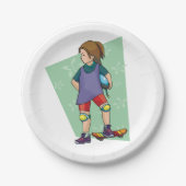 Girl Skateboarder Papieren Bordje (Voorkant)