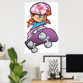 Girl Skateboarder Poster (Thuiskantoor)