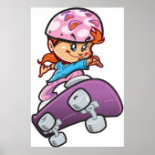 Girl Skateboarder Poster (Voorkant)