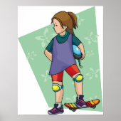 Girl Skateboarder Poster (Voorkant)
