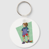 Girl Skateboarder Sleutelhanger (Achterkant)