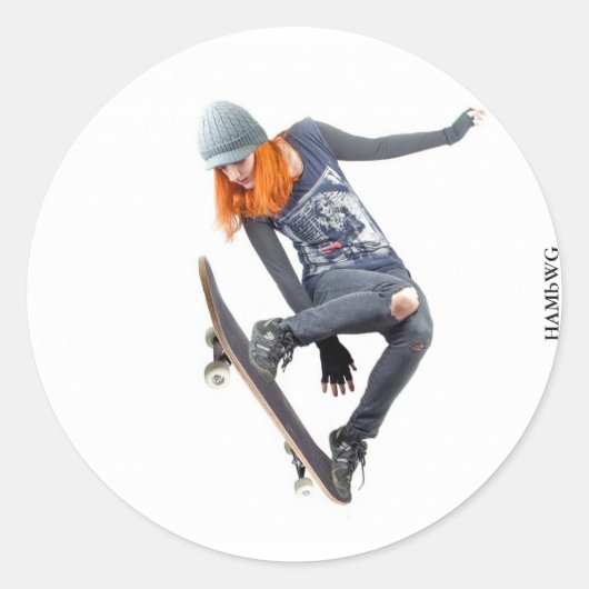Girl Skateboarder Sticker HAMbyWG (Voorkant)