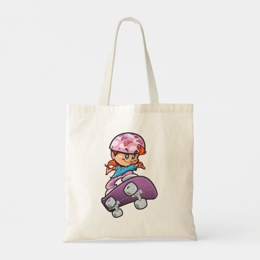 Girl Skateboarder Tote Bag (Achterkant)