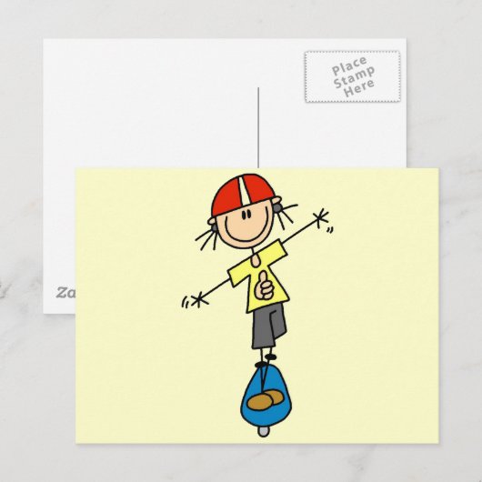 Girl Skateboarder Tshirts en Gifts Briefkaart (Voorkant / Achterkant)