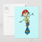 Girl Skateboarder Tshirts en Gifts Briefkaart (Voorkant / Achterkant)