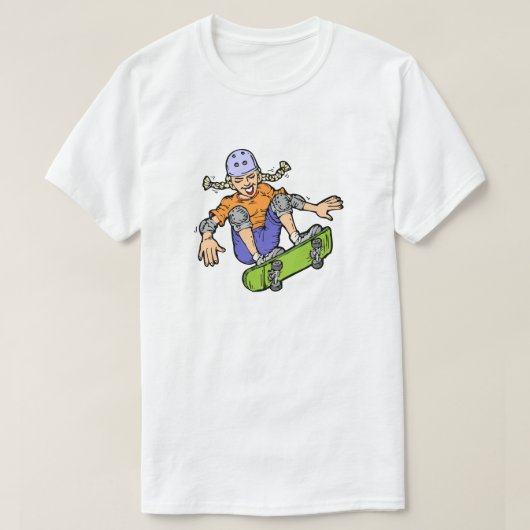 Girl Skateboarding Skateboarding Fun Skateboard T-shirt (Design voorkant)