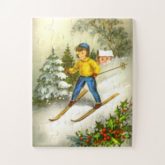 Girl ski-ing legpuzzel (Verticaal)