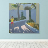 Girl Skipping Santorini 2002 Canvas Afdruk (Insitu (Houten vloer))
