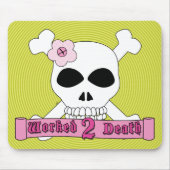 Girl Skull en Crossbones Mousepad Muismat (Voorkant)