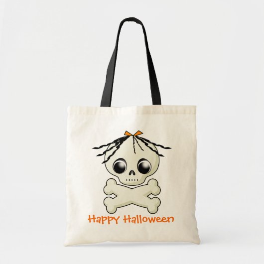 Girl Skull Halloween Treat Bag Tote Bag (Voorkant)