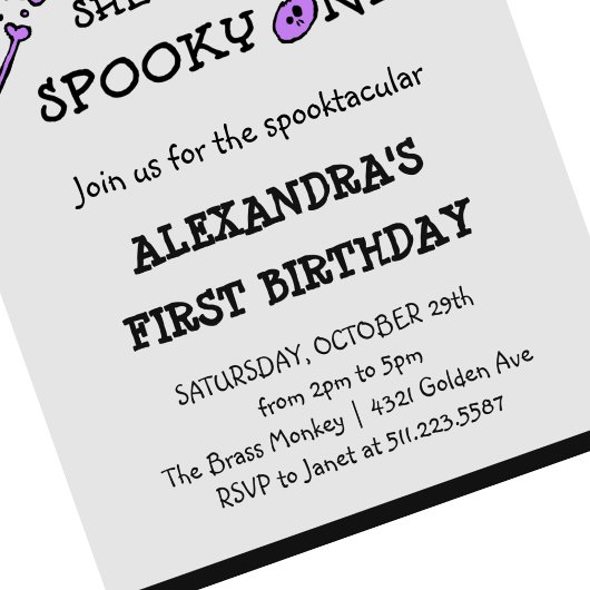 Girl Skull Spooky 1 Halloween 1 verjaardag Kaart