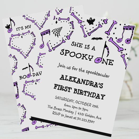 Girl Skull Spooky 1 Halloween 1 verjaardag Kaart