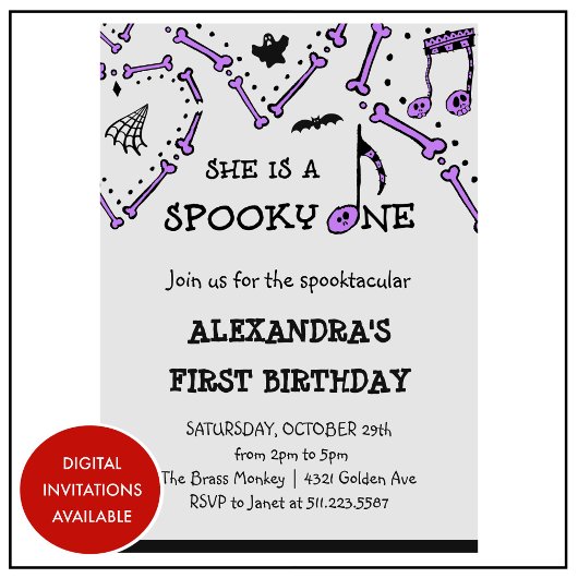 Girl Skull Spooky 1 Halloween 1 verjaardag Kaart