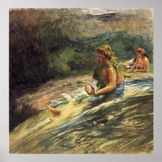 'Girl Sliding Down Water Herfst' - LaFarge Print (Voorkant)