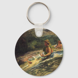 'Girl Sliding Down Water Herfst' - Sleutelhanger