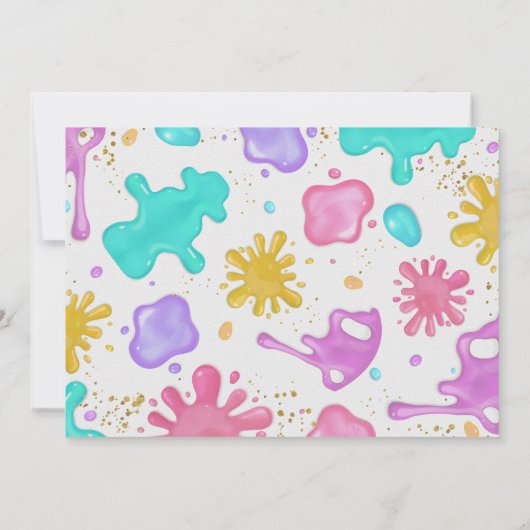Girl Slime Verjaardagsfeestje Foto Kaart (Achterkant)