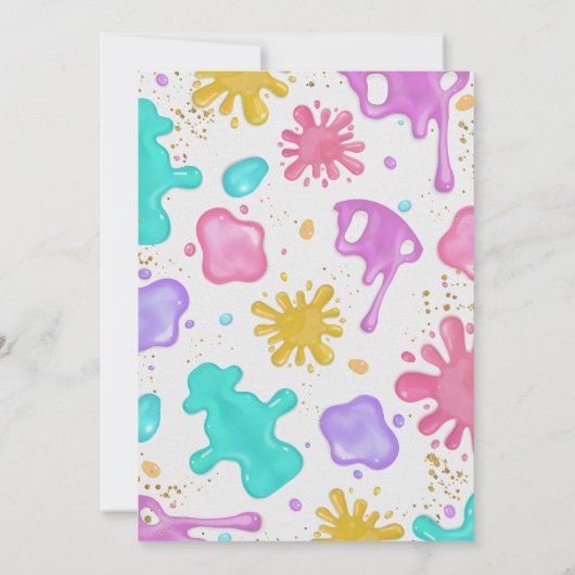 Girl Slime Verjaardagsfeestje Kaart (Achterkant)