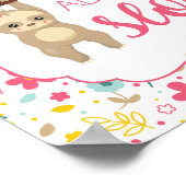 Girl Sloth Birthday Party keurt een Sloth Sign goe Poster (Hoek)